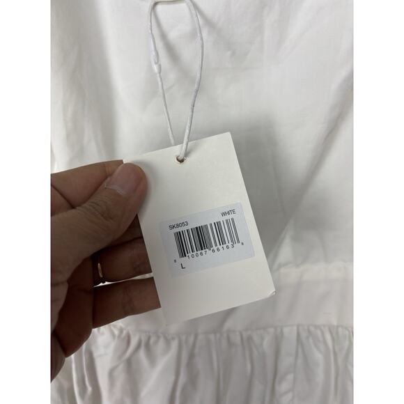 New With Tags Stellah Anthropologie Sleeveless Rouch Back Size L White - Picture 3 of 7